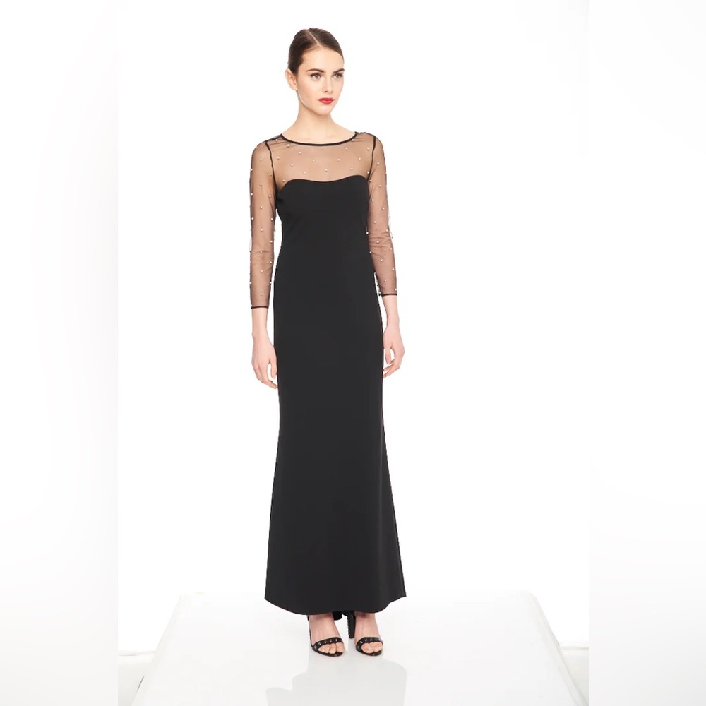Karl Lagerfeld Black Sheer Sleeve Dress
